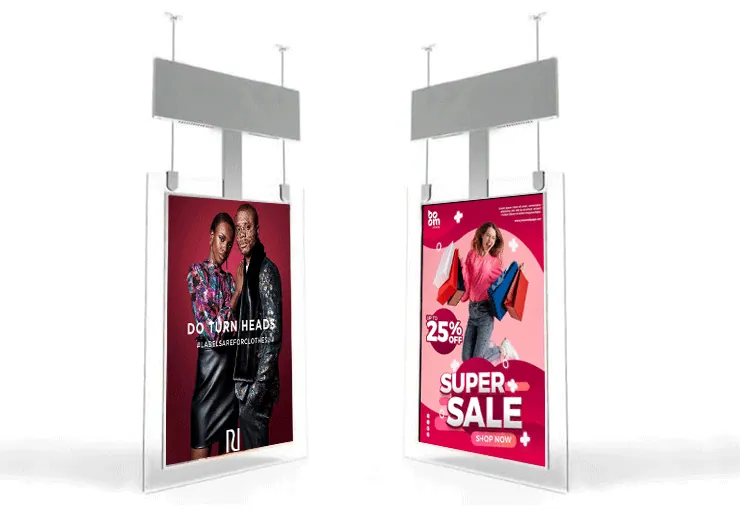 Pantalla transparente doble cara